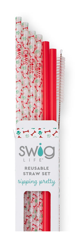 Swig Reusable Straw Set Santa Baby + Candy Cane
