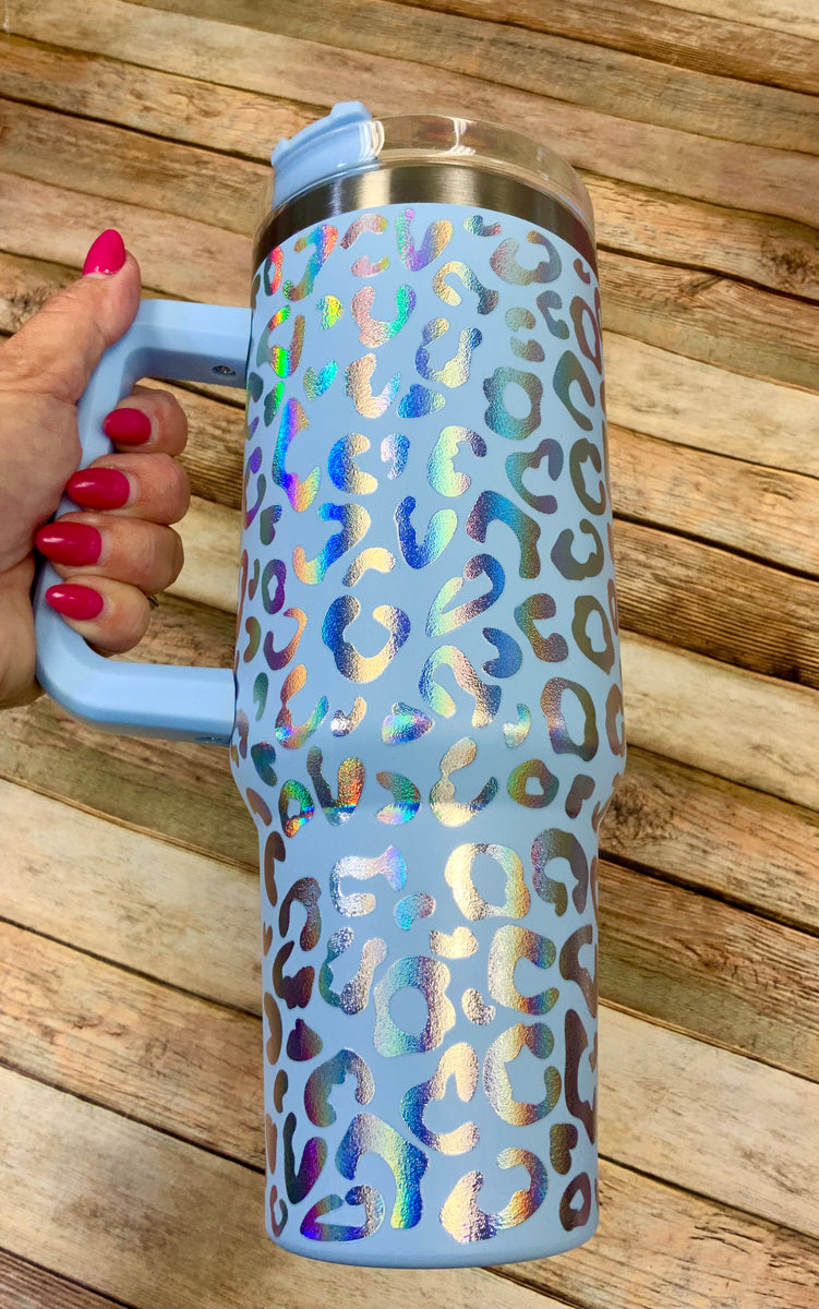 Holographic Leopard Print 40oz Tumbler – Endless Dreams Boutique