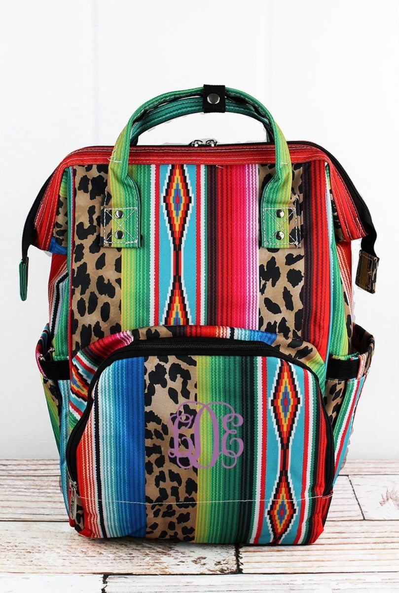 Wild Serape Diaper Bag BackPack High Quality Canvas NGIL Brand Saltwater and Sunshine Boutique