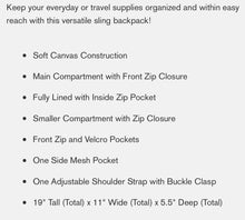 Canvas Sling Backpack NGIL Brand Collection