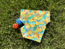 Yellow Ducks and Puddles Scrunchie Dog Dog Bandana
