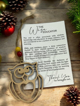 The Wise Educator Owl Story Card Ornament