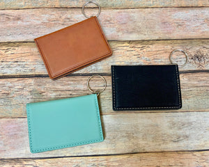 Leatherette Keychain ID Holder (Perfect for Engraving)