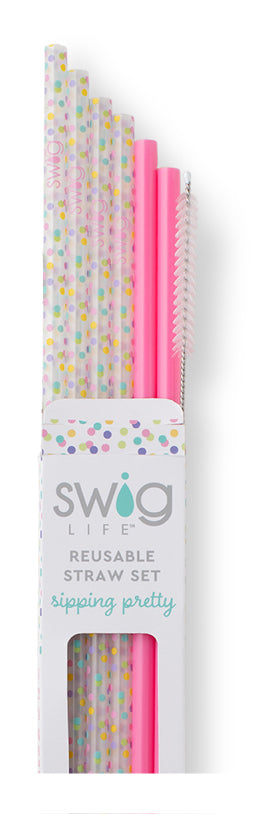 Swig Reusable 3 Pc Straw Packs (2 straws 1 brush) – Saltwater and