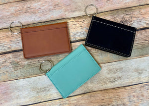 Leatherette Keychain ID Holder (Perfect for Engraving)