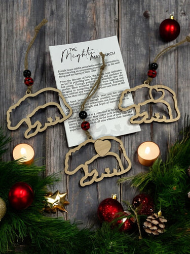 The Mighty Matriarch, Mama Bear and Cub Story Card Ornament