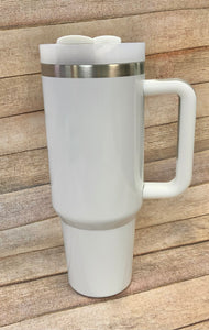 40oz Solid Color Double Wall Stainless Steel Tumblers with Handles