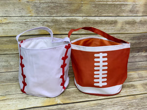Baseball and Football Large Holiday Totes/ Buckets (Clear Out Sale)