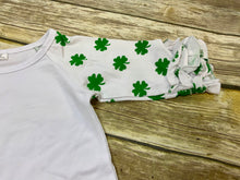 St.Patricks 4 Leaf Clover Ruffle Raglans