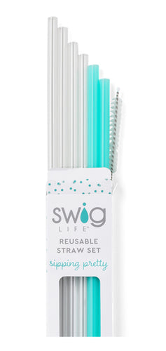 Reusable Straw Sets by Swig 6pc Straw Set and 1Brush (total 7 pc set)