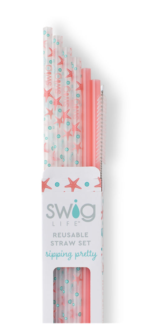Swig Reusable 3 Pc Straw Packs (2 straws 1 brush) – Saltwater and