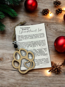 Unconditional Love, Dog or Puppy Story Card Ornament Collection