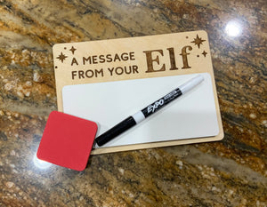 Message From Your Elf Kit (dry erase board, with marker and eraser)