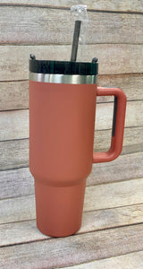 40oz Solid Color Double Wall Stainless Steel Tumblers with Handles