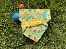 Yellow Ducks and Puddles Scrunchie Dog Dog Bandana
