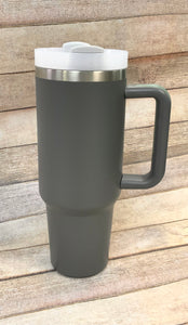 40oz Solid Color Double Wall Stainless Steel Tumblers with Handles