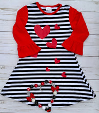 Valentine Dress with Hearts and Stripes