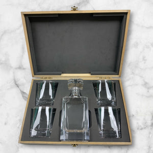 Laser Engraved Whiskey Decanter Gift Set