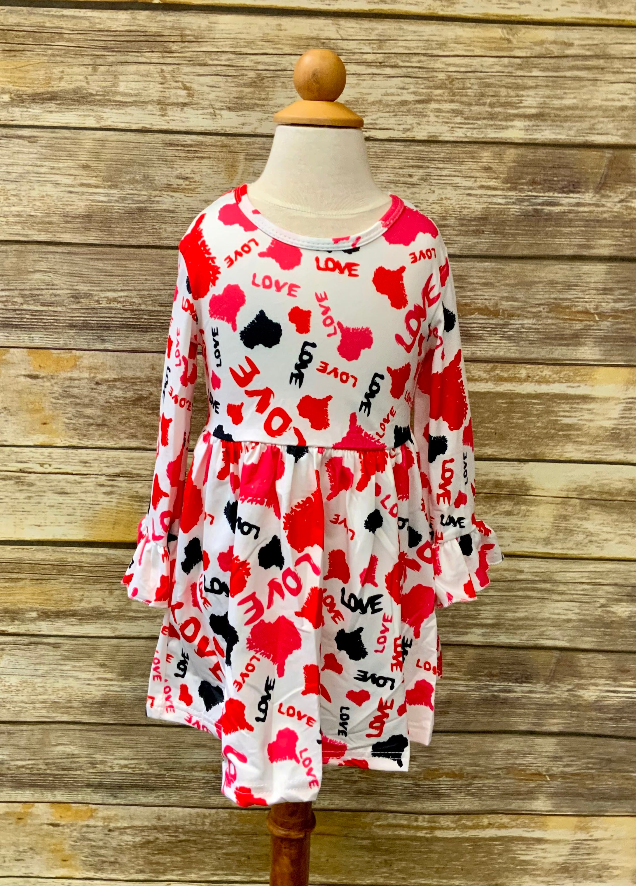 Valentine Graffiti Dress with Love and Hearts