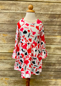 Valentine Graffiti Dress with Love and Hearts