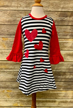 Valentine Dress with Hearts and Stripes