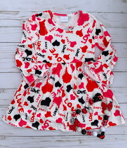 Valentine Graffiti Dress with Love and Hearts