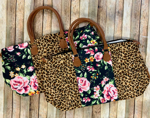 Floral and Faux Fur Leopard Weekender ( flaw)