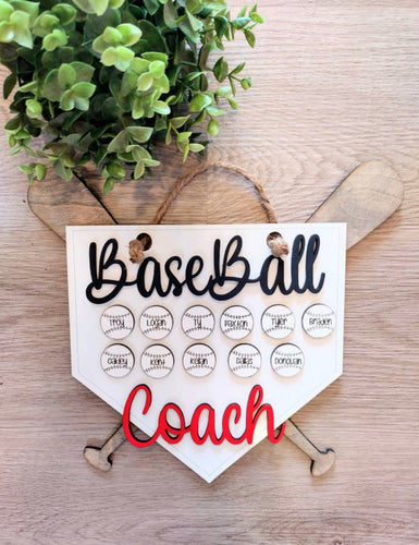 Baseball Coach Home Plate and Bats Team Personalized  Plaque.