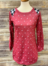 Heather tunic with 3/4 sleeve with patch(markdown)will not ship alone must ship with other items