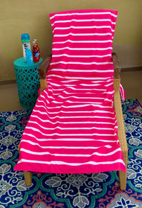 Beach or Pool Lounge Chair Covers in Stripes and Prints