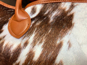 Brown Cow Faux Fur High Quality Tote 13x24x8