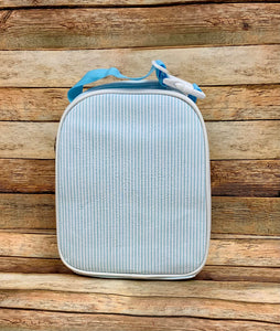 Seersucker Stripe Insulated Lunch Bag 10x8x4