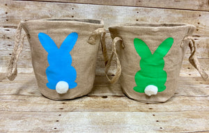 Burlap Bunny Easter Basket with lining must ship with other items