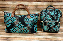 Western Star Aztec Turquoise Leopard and Black Weekender