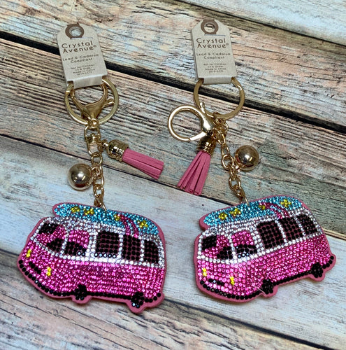 Bling Key Chains/Purse/ Bag Charm with a Faux Suede Tassel