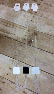 Square Tassel Blank Monogram Necklaces