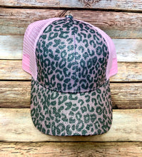 Leopard Glitter Ponytail Caps (Authentic CC Caps)