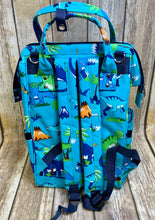 Dinosaur World Day Bag /Diaper Bag Backpack Light Blue with Navy Trim (High Quality Canvas NGIL Brand)
