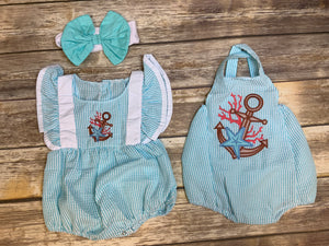 Crab and Anchor Rompers (must ship with other items will not ship alone)