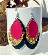 Faux Leather Earrings Layered Collection