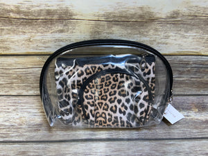 Leopard 3 pc Accessory/ Travel 3 Piece Set with a 6in detachable strap