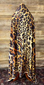 Leopard Print Hooded Blanket