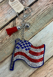 Bling Key Chains/Purse/ Bag Charm with a Faux Suede Tassel