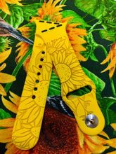 Sunflower Fields Laser Engraved Silicone Watch Band size 38/40 in Yellow