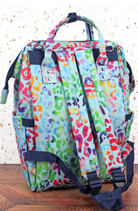 Leopard Chasing Rainbows Diaper Bag Backpack