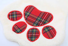 Plaid with Faux Fur Snowflake, Christmas Tree and Paw Stocking Collection