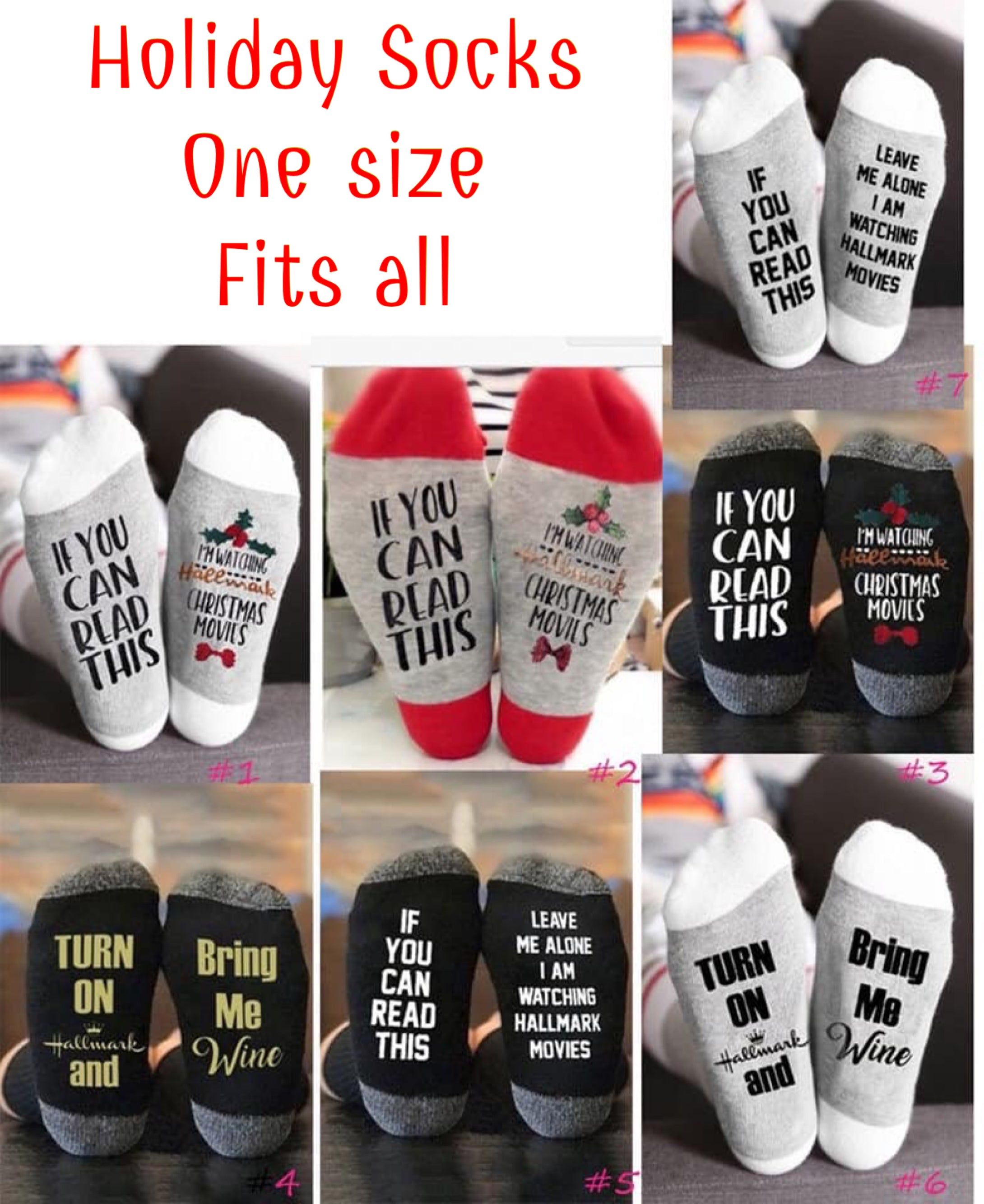 Holiday Crew Socks (must ship with other items will not ship less than 3 pairs alone