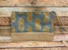 Metallic Pineapple Collection (all sold Separate) Tote, 3 pc travel pouch and travel wristlet.