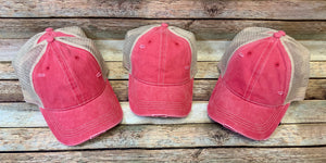 Distressed Ponytail Trucker Caps with mesh back (Authentic CC)