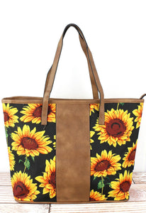 Canvas and Faux Leather Shopping Tote